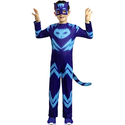 Image of Funidelia PJ Masks Catboy costumes 100% OFFICIAL for boy size 7 9 years Cartoons, Catboy, Owlette, Gekko Color: Blue, costume accessory Fun your parties