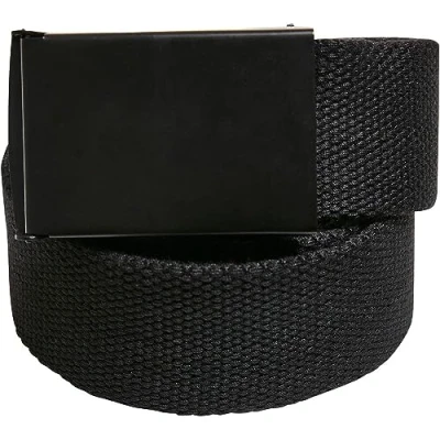 Image of Build Your Brand Canvas Belt, Black/Black, One Size