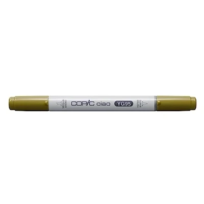 Image of Copic Ciao Coloured Marker Pen (YG 95) Pale Olive, For Art &amp; Crafts, Colouring, Graphics, Highlighter, Design, Anime, Professional Beginners, Supplies Colouring Books