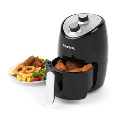 Image of Salter EK2817 2L Compact Air Fryer Hot Circulation, Removable Non Stick Cooking Rack, Adjustable Temperature Up To 200C, 30 Minute Timer, 1000W, Small &amp; Single Person Household