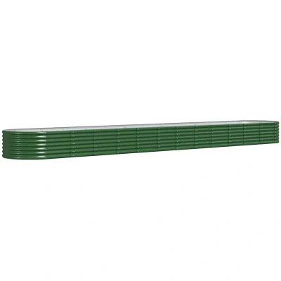 Image of vidaXL Garden Raised Bed Powder coated Steel 512x80x36 cm Green