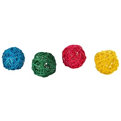 Image of Colourful Munch Woven Vine Chew Balls Foot Parrot Toy Pack of 4
