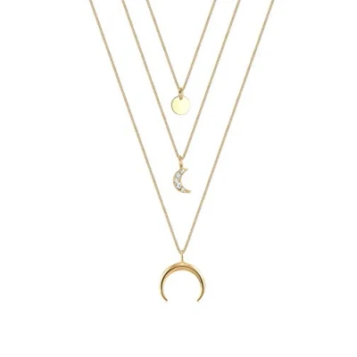 Image of Elli Necklace Astro Layer Trend with Crystals in 925 sterling silver