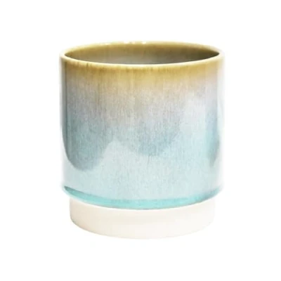 Image of Ivyline Planter, Earthenware, Aqua, 19.5 x 18.5