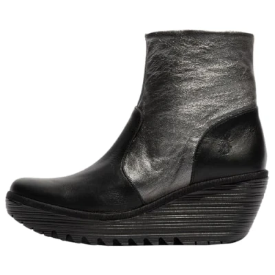 Image of Fly London Women&#039;s YUXI506FLY Fashion Boot, Black/Graphite, 9 UK