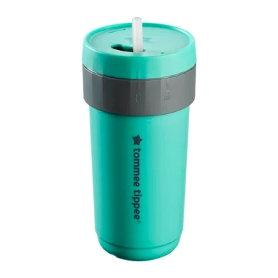 Image of Tommee Tippee 3in1Cup, Insulated Convertible Cup, 18 Months+, 300ml, Toddler Trainer Tumbler, Leakproof Straw, Travel Friendly Lockable Lid, Teal