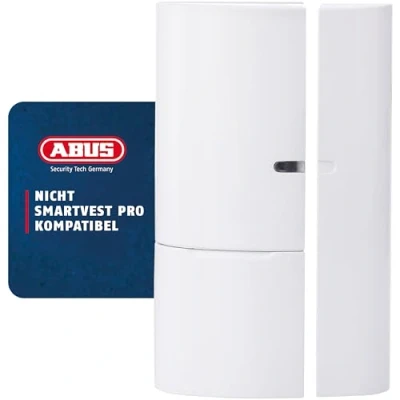 Image of ABUS Smartvest opening detector for wireless alarm system can be used on doors and windows test winner installation white 38830