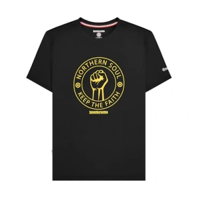 Image of Lambretta Mens Northern Soul Tee Big &amp; Tall T Shirt Graphic Black/Gold 5XL