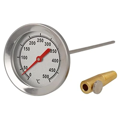 Image of 500 degree pizza oven thermometer stainless steel diameter display 62mm, length 11.8 inch 30 cm 4012