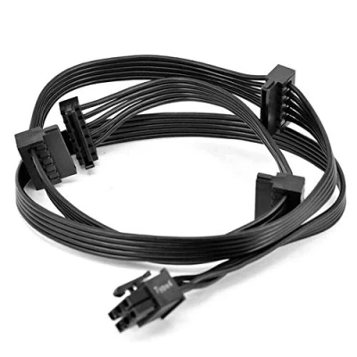 Image of GinTai Replacement SATA Drive Cable for Corsair hx1200 RM1000X RM850X RM750X 6 Pin to 4X
