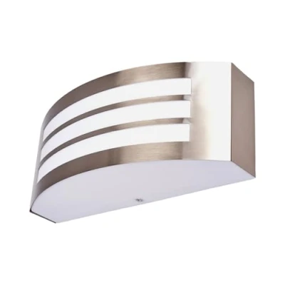 Image of Outdoor Wall Light &#039;Raja&#039; (Modern) in Silver Made of Stainless Steel (1 Source, E27) from Lindby lamp for Exterior/Interior Walls, House, Terrace und Balcony