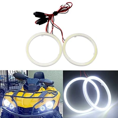 Image of Qasim 1 Pair White 110MM 81SMD COB Led Halo Ring Angel Eyes Headlight with lampshade Cover 12V 24V