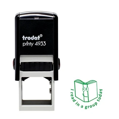 Image of Trodat Printy 4933 Teacher Stamp &quot;I Read In A Group Today&quot; Self Inking, Green Ink,38x42x89 mm