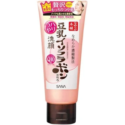 Image of Sana Nameraka Honpo Soy Milk Isoflavon Q10 Cleansing Face Wash N 150g (Green Tea Set)
