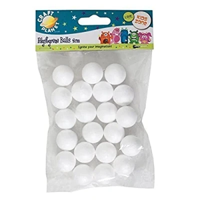Image of Craft Planet Arts and Crafts for Kids White Polystyrene Ball 20 Pack Balls 2cm Kits Gifts Fun Kit