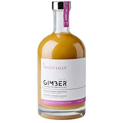 Image of GIMBER Sweet Lilly organic ginger shot 700 ml Non alcoholic 100% and tropical fruits drink mix of ginger, passion fruit, pineapple turmeric Premium concentrate
