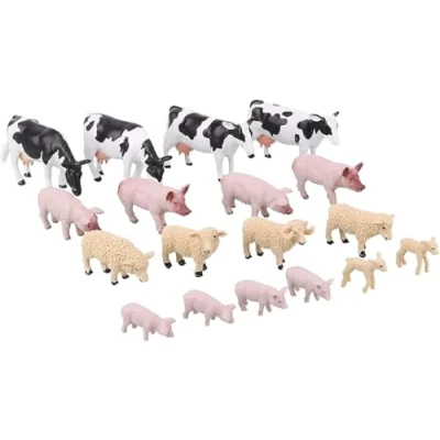 Image of Toyland® 1:32 Scale Farmyard Animals Set The Farm Collection Collectable (18 PIECE COWS, PIGS &amp; SHEEP)