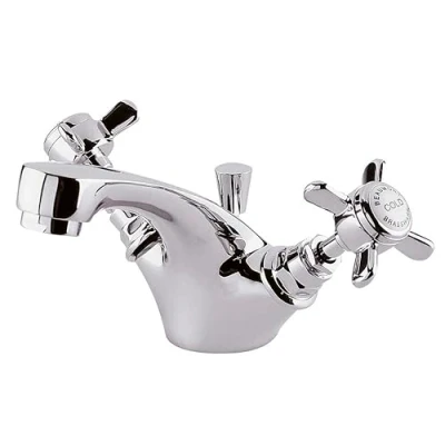 Image of Traditional Crosshead Mono Basin Tap &amp; Pop Up Waste Chrome