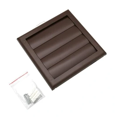 Image of Awenta 4&quot; inch / 100 mm External Gravity Grille Brown Air Vent Cover with Shutters Ducting Exhaust Hood Vent. Extractor Fan Back Draught Covers Flaps, Outdoor Wall Ventilation Cap.