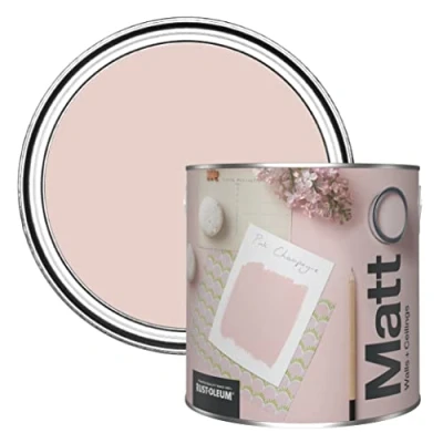 Image of Rust Oleum Colours Matt Emulsion Wall and Ceiling Paint Pink Champagne 2.5L