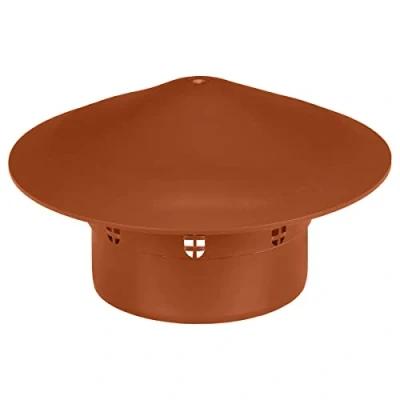 Image of Vent Cowl 110mm Waste Pipe Terminal Valve Soil Air Mushroom Cap Orange