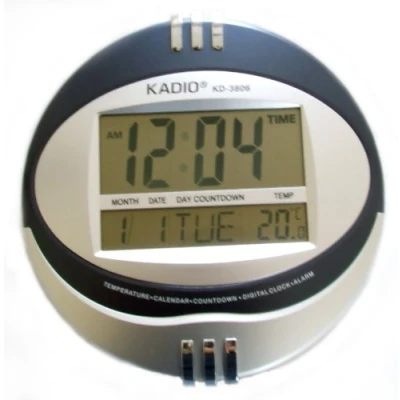 Image of Jumbo Liqiud Crystal Display Wall / Desk Alarm Clock Timer and Thermometer