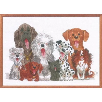 Image of Janlynn Suzy&#039;s Zoo Cross Stitch Kit 15&quot;X10&quot; Dogs of Duckport (14 Count), Cotton, Multicolor, 15&quot; x 10&quot;