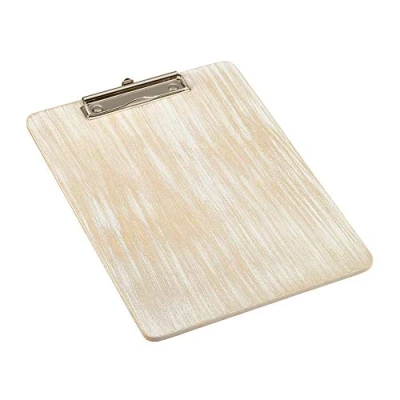 Image of White Wash Wooden Menu Clipboard A4 Single Rustic Holder for Displaying Specials