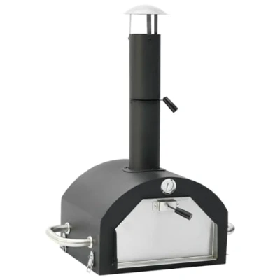 Image of vidaXL Outdoor Pizza Oven Smoker Garden Maker Grill Attachment Cooking Accessory with Stone
