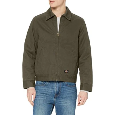 Image of Dickies Men&#039;s Insulated Eisenhower Front Zip Jacket, Moss, L