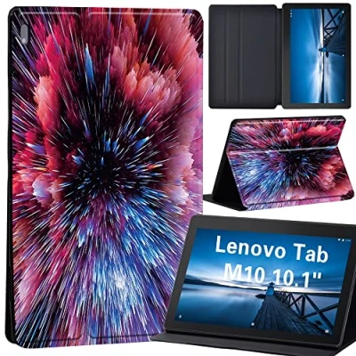 Image of Case for Lenovo Tab M10 TB X605F/ X605L/ X505F/ X505L Leather Tri Fold Stand Cover 10.1 Inch Tablet (red galaxy)