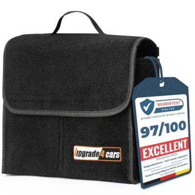 Image of Upgrade4cars Car Boot Bag Organiser for Tools &amp; Care Felt in Black Accessories Interior