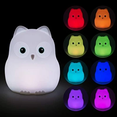 Image of Tekemai Night Light for Kids, Bedside Lamp Children, Baby Nursery Breastfeeding Safe, Break Resistant, Eye Caring, Adjustable Brightness &amp; Color, Touch Control, Child Gift/Bedroom Bird