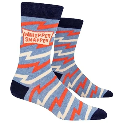 Image of Blue Q men&#039;s Funny Crew Socks (fits shoe Size 7 12), Whippersnapper, One