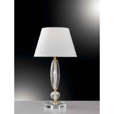 Image of EPOQUE Table Lamp with Round Tapered Shade Gold, Crystal 30x56cm