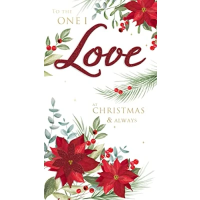 Image of The One I Love Always Embellished Christmas Card Hand Finished Champagne Cards XCDC393