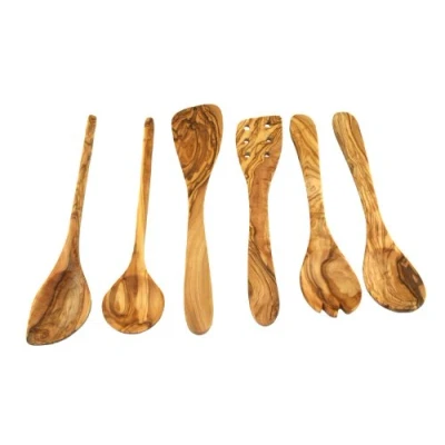 Image of D.O.M. 6 Piece Kitchen Set Made of Olive Wood