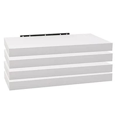 Image of WOLTU 4 Pcs Floating Shelf White Wooden Wall Storage Display 60cm Long RG9319ws