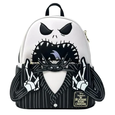 Image of Loungefly Exclusive Disney Nightmare Before Christmas Angry Jack Skellington Mini Backpack, Black, Mini, Backpack