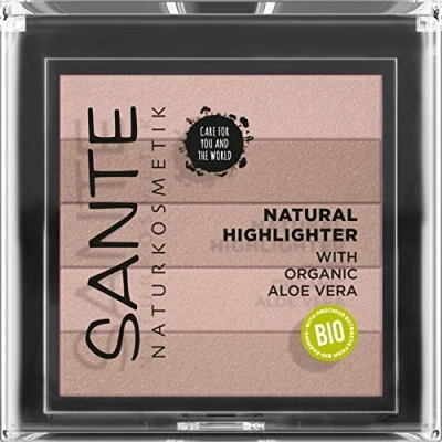 Image of SANTE Naturkosmetik Natural Highlighter 01 Nude, Bronzer, with Light reflecting Shimmer Pigments for Radiant Highlights, Glow, Precious Organic Extracts &amp; Macadamia Oil, Vegan, 7 g