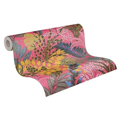 Image of Floral Wallpaper Metropolitan Stories 2 A.S. Création Non Woven 10.05 m x 0.53 Brown Yellow Pink Made in Germany 378602 37860