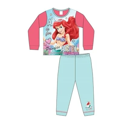 Image of Girls Disney Princess Ariel Pyjamas Little Mermaid Sleepwear (18 24 Months) Pink