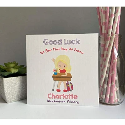 Image of Personalised Good Luck First Day at School Card