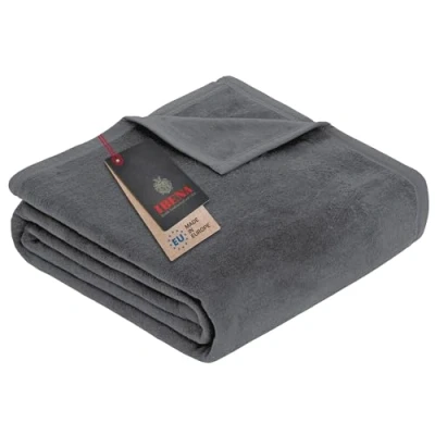 Image of Ibena blanket dark grey size 100x150 cm