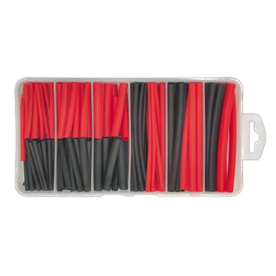 Image of Sealey Heat Shrink Tubing Assortment 180pc 50 &amp; 100mm Black Red