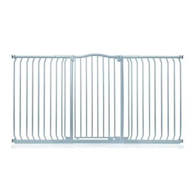 Image of Safetots Extra Tall Curved Top Safety Gate, 179cm 188cm, Matt Grey, 100cm in Height, Pressure Fit Stair Baby Gate for Doors Hallways and Spaces, Barrier, Easy Installation