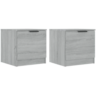 Image of vidaXL Bedside Cabinets 2 pcs Grey Sonoma 40x39x40 cm