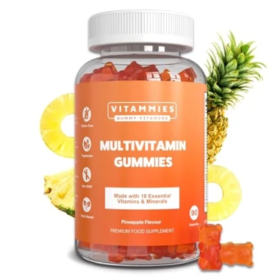 Image of Multivitamin Gummies for Women &amp; Men 3 Months Supply 18 Multivitamins Minerals 90 Vitamin with C, A, D, B, Biotin Zinc Pineapple Flavoured Chewable Adults