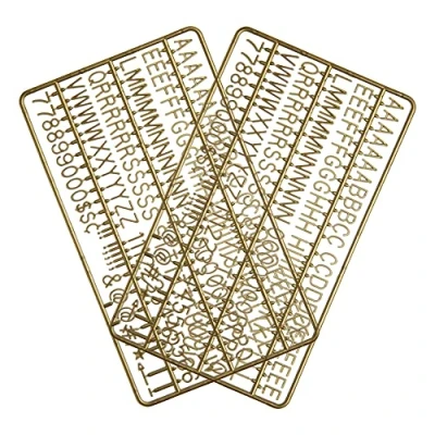 Image of 3/4 Inch Letters for Flet Letter Boards,300 Pieces Including Letters, Numbers &amp; Symbols Changeable Plastic Message Boards (Antique Brass)