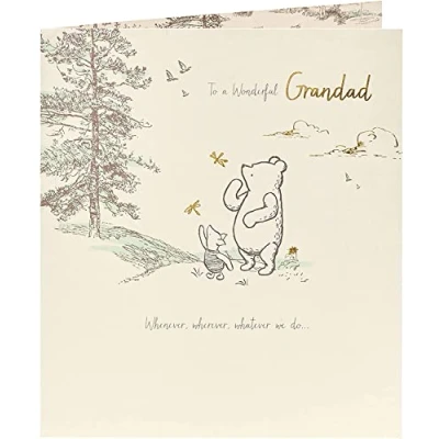 Image of UK Greetings Disney Grandad Birthday Card Winne The Pooh for Cute Him, 159mm x 184mm